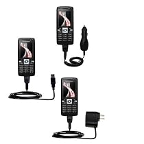 Deluxe Kit for the Sony Ericsson K610i includes a USB cable with Car and Wall Charger - Gomadic Brand w/ TipExchange Technology