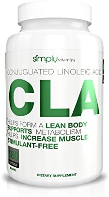 Simply Vitamins CLA (Conjugated Linoleic Acid) 800mg 180 Softgels - Improve Muscle Strength and Exercise Endurance - Promotes Increased Metabolic Rates and Strengthens Immune System