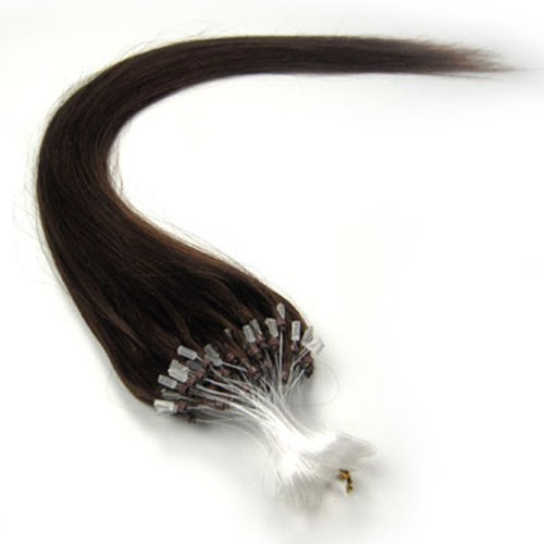 18'' Remy Loops Micro Rings Beads Tipped Human Hair Extensions 17colors for Your Best Selection (#04-medium brown)