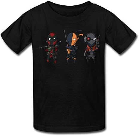 WX Kids Youth Deadpool Deadshot Deathstroke Kids T-Shirt - M Black