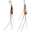 Handcrafted Natural Spiked Peacock Feather Clip On Earrings