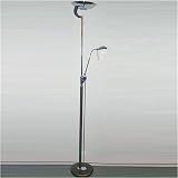 Buy Lite Source LS-80181C DWAL Two Light Torchiere Reading Floor Lamp in Dark Walnut Wood with Chrome... by Lite Source