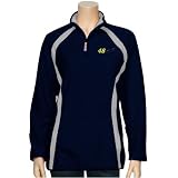 Jimmie Johnson Ladies Navy Blue Checkered Future 1/4 Zip Fleece Pullover