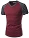 NEARKIN Men V-Neck Round Neck Urbane Short Sleeve Raglan Fitted T-Shirts