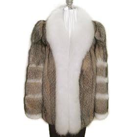 Buy 31 Two Tone Fox Long Jacket w White Fox Shawl Collar, Tuxedo and Sleeve Inserts Made in USA by FursNewYork