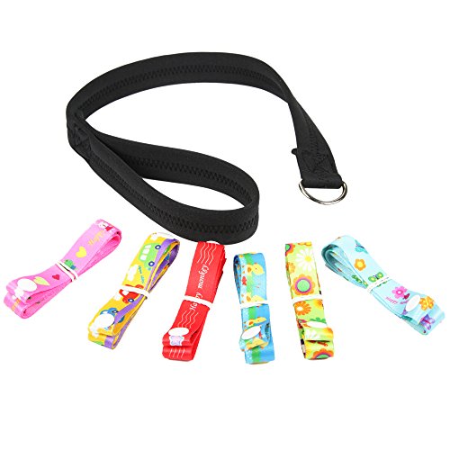 ilovebaby Baby Stroller/ Pram Safety Belt Wrist Strap, Easy to Install, Comfortable, Fit all strollers, Color Black- with 6 Baby Toys Secure Straps, Easy to Mount , for Baby Toys, Six Different Colors