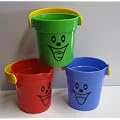 Eimerset, 3 St�ck tolle lustige bunte Kinder Eimer, f�r Garten/Strand/Sandkasten, 92901