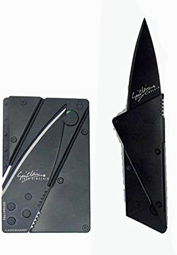 Credit Card Knife Cardsharp 3, Stainless Steel Cover, Folds for Easy Concealment and Safety has High Quality Surgical Sharp Black Folding Blade and is Easy to Carry in Wallet or Purse Same Size as a Credit Card, Many Colors (Black)