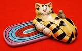 Candace Reiter Cats Hand Painted Fat Chef Cat Butter Dish