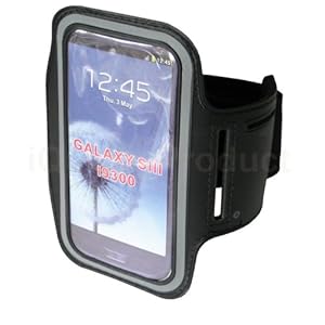 Sports Workout Arm-Band for Samsung Galaxy S4 S3 S2 Phones - Black