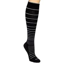 Sockwell Womens Stripe Circulator Compression Socks (Black/Polar, S/M)
