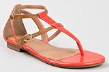 City Classified ROVIA Casual T-Strap Thong Flat Two-Tone Gladiator Sandal