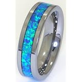 6mmPreciousOpalTungstenCarbideRingwithBlueandSlightGreenFireInlays