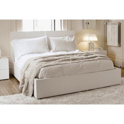 Aurora Platform Bed in Pure White Size: King