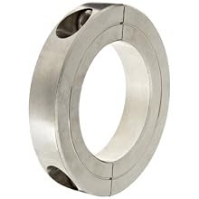 Climax Metal Two-Piece Clamping Shaft Collar, Recessed Screw Head, Stainless Steel 303