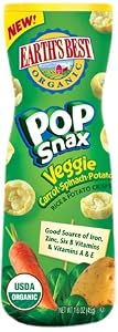 Earth's Best Organic Veggie Pop Snax, 1.6 Ounce Canister