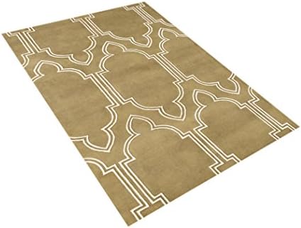 ZnZ Rugs Gallery Alliyah Rugs Handmade Tufted New Zealand Blend Wool Rug, 96-Inch, Mustard Gold, Cream