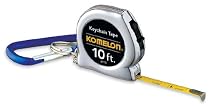 Komelon 4110CS Keychain Tape Measure Acrylic Coated Steel Blade 10-Inch by 1/4-Inch, Chrome
