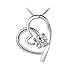 Platinum Plated Sterling Silver Loving Heart CZ