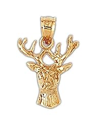 Dazzlers Solid 14 karats gold Deer Charm Pendant Available in three colors from jewelsberry (weights: 2.9 grams only)