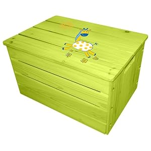 Lohasrus Kids Patio Toy Chest 15016 - Non-toxic Stained Fir, Indoor Outdoor, for ages 2 to...