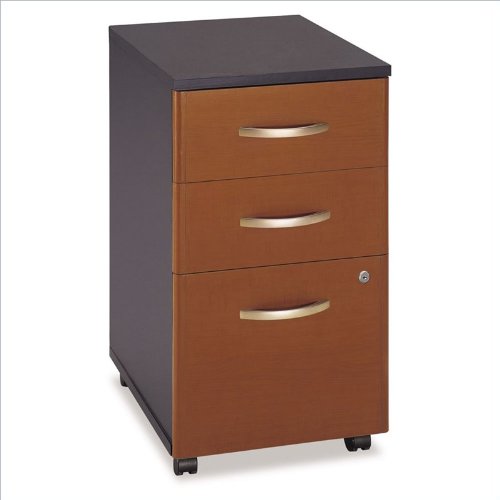 Bush Furniture Series C 3 Drawer Vertical Wood Mobile File Cabinet in Auburn Maple