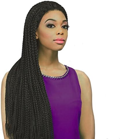 Wigshow Braided Wig Black Color Synthetic Lace Front Wig