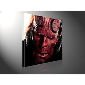 HELLBOY - Tableau sur toile, de Tom Harris, format: 80 x 80cm, amazonfr #e2135, �dition limit�e 1/100, avec ch�ssis en bois, resemble � une peinture, beaucoup mieux qu'un poster, d�coration, art
