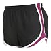 Black and Fuschia Pink jersey white side stripe sport velocity shorts elastic waist