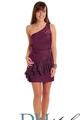 Peplum Lace One Shoulder Cotton/Polyester/Spandex Party Dress 