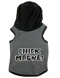 Chick Magnet Hooded Tank W/Foil Screen Print Pet Outerwear Grey Combo MEDIUM