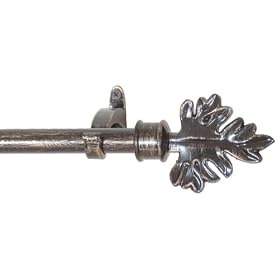 Window Curtain Rod Drapery Rod 28 Inch - 48 Inch Maple Leaf Bronze by Backyard Bargain LLC