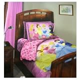3 Pieces Disney Princess Comforter, Pillow Case, and Fitted Sheet Set Twin Size