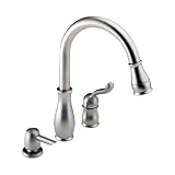 Delta Faucet 978-SSSD Leland Single-Handle Kitchen Faucet with Pull Down Spray Wand and Soap Dispenser, Stainless