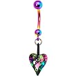 Limited Edition Vitrail Light Heart Belly Ring MADE WITH SWAROVSKI ELEMENTS