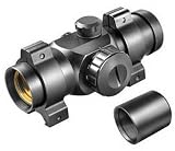 BARSKA Red Dot 25mm Riflescope (30mm Tube, 3/8" Dovetail .22 Rings & Extension Tube Included)