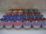 36 Beeswax Tea-Light Candles in an ASSORTMENT of Colors - Metal Cups - 100% Beeswax Candles
