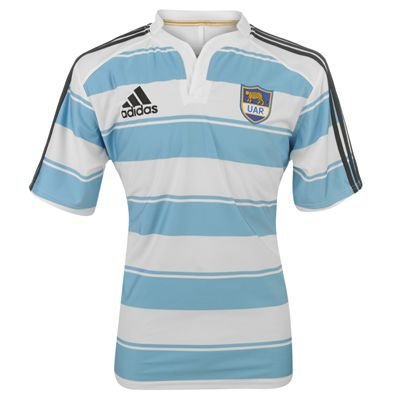 adidas Argentina Rugby Union Home Shirt 2011 2012 White/Col Blue Large adidas Argentina Rugby Union Home Shirt 2011 2012 White/Col Blue Large
