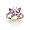 Yellow Gold Overlay Sterling Silver Amethyst w/ Diamond Accent Butterfly Ring, Size 6