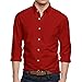 HB Men's Extra Slim Fit Casual Plain Long Sleeve Shirt