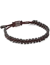 M. Cohen Handmade Designs 2-Row Oxidized Sterling Silver Skulls on Colored Cord Bracelet