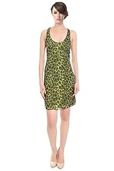 Cocktail Leopard Print Halter Silk  Dress
