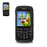 New Fashionable Perfect Fit Soft Silicon Gel Protector Skin Cover (Faceplate/Snap On) Rubber Cell Phone Case with Screen Protector for BlackBerry Pearl 9100 - Black
