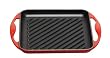 Le Creuset Enameled Cast-Iron 9-1/2-Inch Square Skinny Grill Pan, Cherry