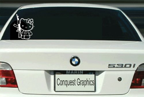 Hello Kitty Kalashnikov AK – 47 Car Decal / Sticker – White