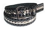 BeltsandStuds Goth Punk Silver Black Stud Studded Belt