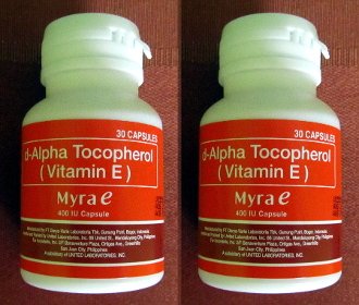 60 Capsules Myra E 400 IU Vitamin E d-Alpha Tocopherol