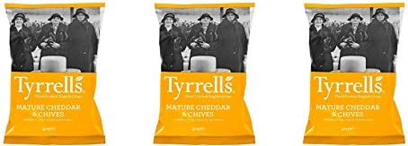 (3 PACK) - Tyrrells Mature Cheese & Chives Potato Chips | 40 x 24g x | 3 PACK - SUPER SAVER - SAVE MONEY