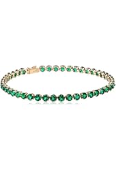 14k Yellow Gold and Created Gemstone Tennis Bracelet
