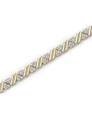 14kt Yellow Gold Fancy Diamond Heart Bracelet 0.05ct TW